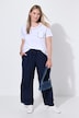 Pantalon, jambe droite, ceinture élastique avec cordon à nouer