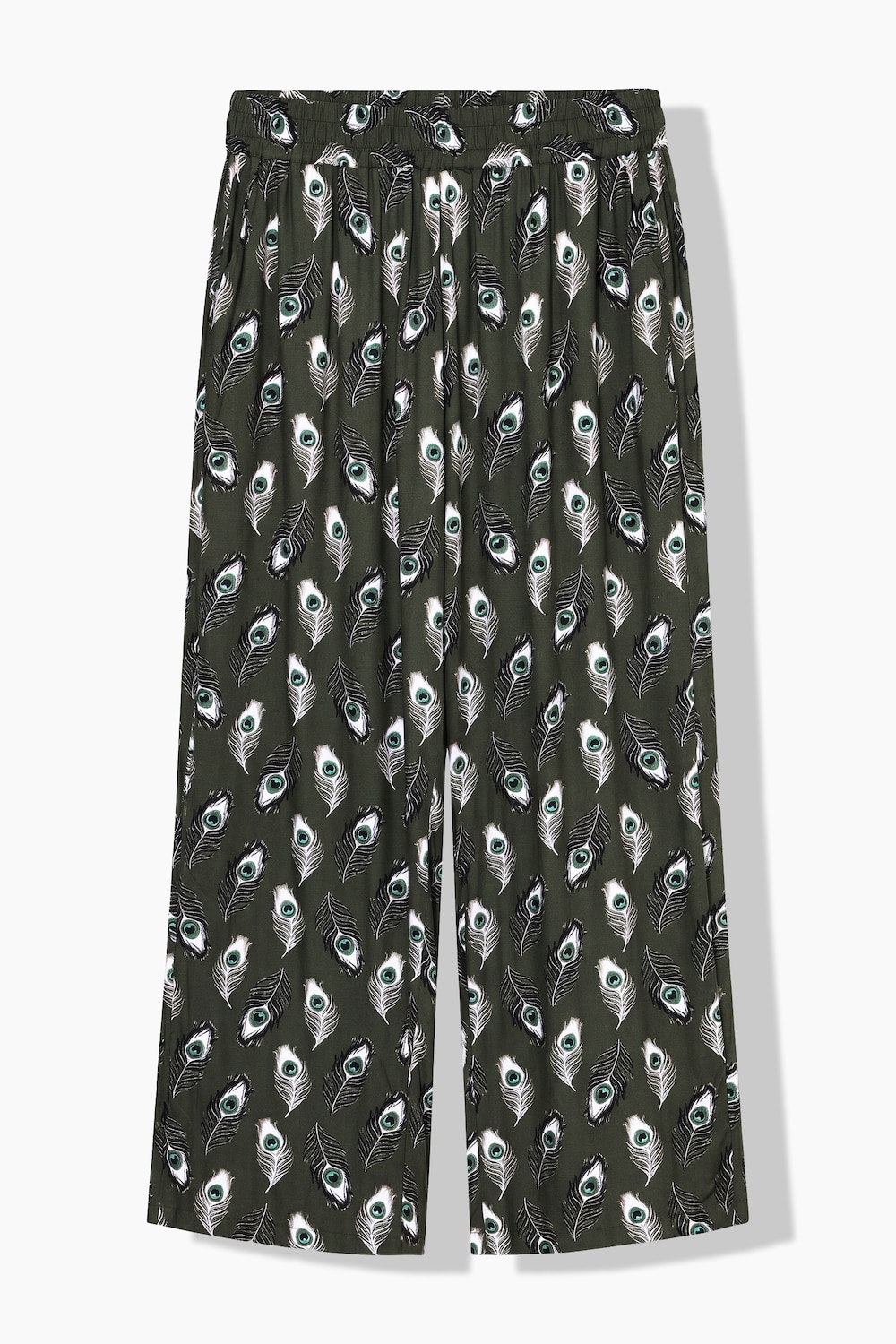 Palazzohose, Wide Legs, Pfauenfeder-Print