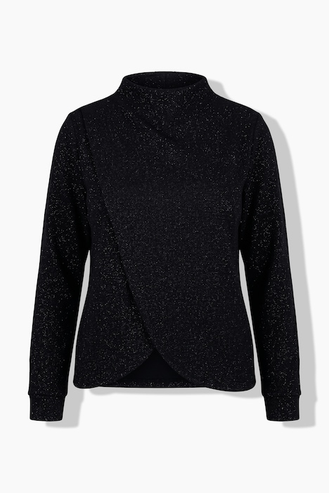 Bluza, efekt warstw, stójka, długi rękaw