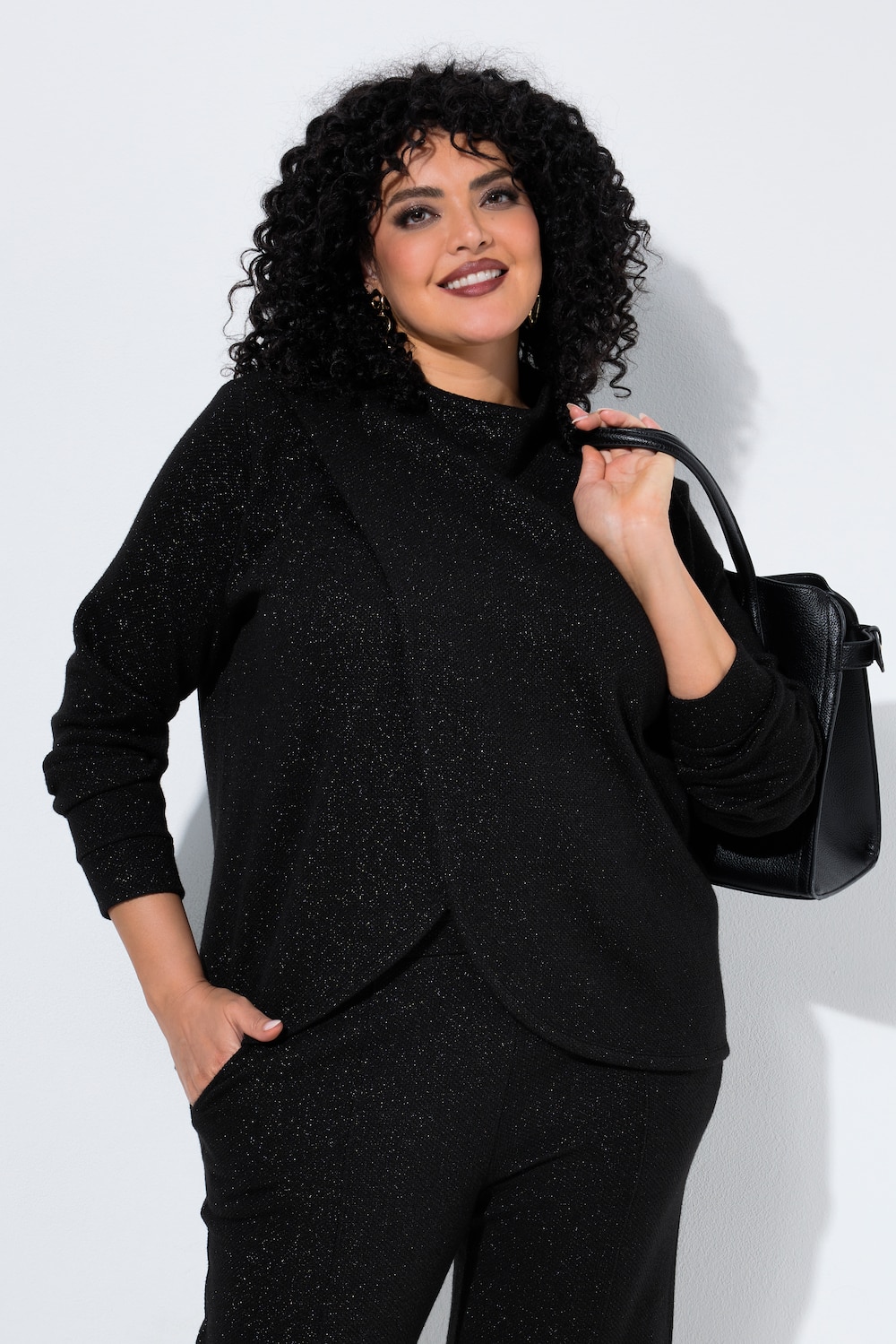 Sweatshirt, Lagenoptik, Stehkragen, Langarm