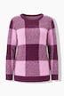 Karo-Strickpullover, Rundhals,Langarm