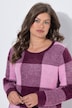 Karo-Strickpullover, Rundhals,Langarm