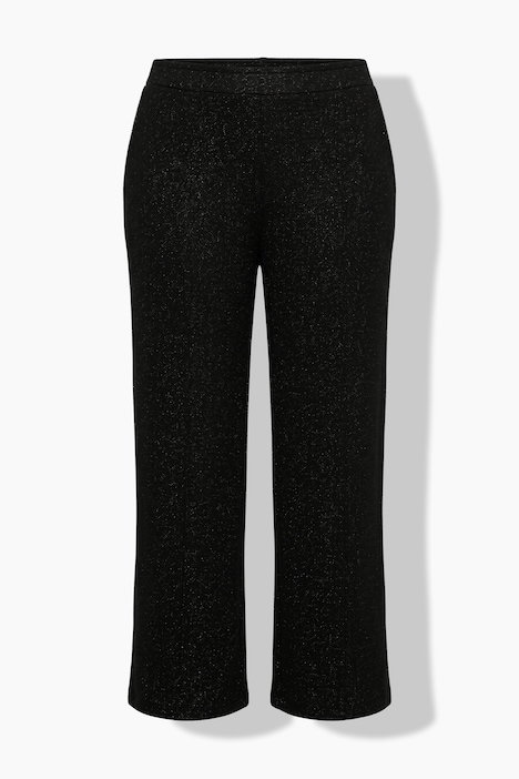 Pantalon en molleton Rose, jambe large, taille élastique et matière scintillante