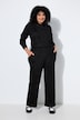 Pantalon en molleton Rose, jambe large, taille élastique et matière scintillante