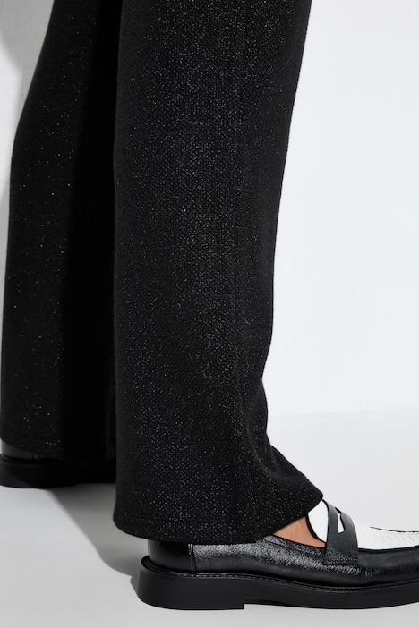 Pantalon en molleton Rose, jambe large, taille élastique et matière scintillante