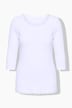 koszulka prążkowana, slim fit, koronkowe wykończenie, rękaw 3/4