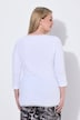 koszulka prążkowana, slim fit, koronkowe wykończenie, rękaw 3/4