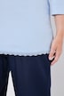 koszulka prążkowana, slim fit, koronkowe wykończenie, rękaw 3/4