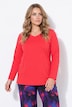 Langarmshirt, oversized, V-Ausschnitt