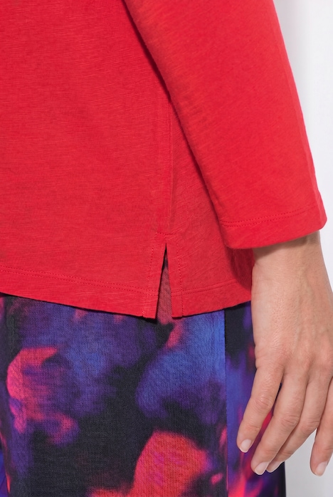 Langarmshirt, oversized, V-Ausschnitt