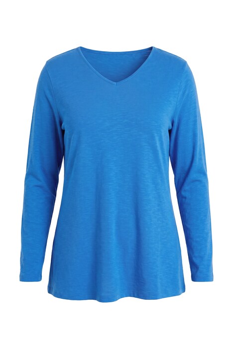 Long-sleeve tee, oversized, V-neck