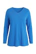 Long-sleeve tee, oversized, V-neck