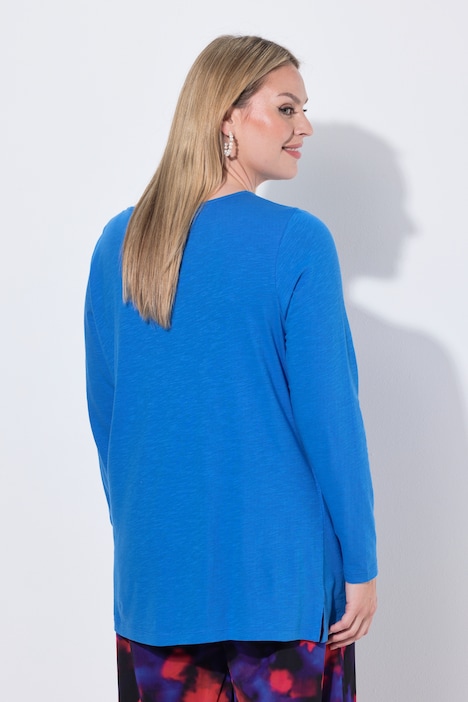 Langarmshirt, oversized, V-Ausschnitt