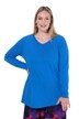 Long-sleeve tee, oversized, V-neck