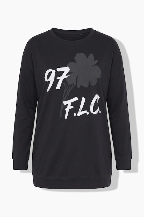 Sweatshirt, Loose Fit, Print in Schwarz/Weiß
