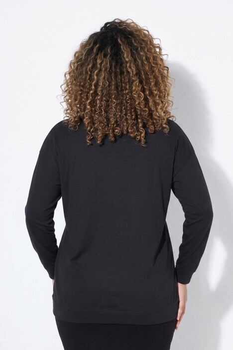 Sweatshirt, Loose Fit, Print in Schwarz/Weiß