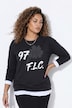 Sweatshirt, Loose Fit, Print in Schwarz/Weiß