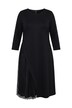 Midi-Jerseykleid, Plissee-Einsatz , A-Linie, Rundhals, 3/4-Arm