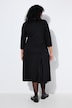 Midi-Jerseykleid, Plissee-Einsatz , A-Linie, Rundhals, 3/4-Arm