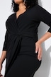 Midikleid, Wickeloptik, V-Ausschnitt, 3/4-Arm