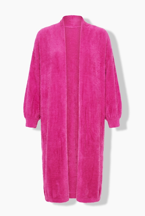 Long-Strickjacke, ohne Verschluss, Langarm