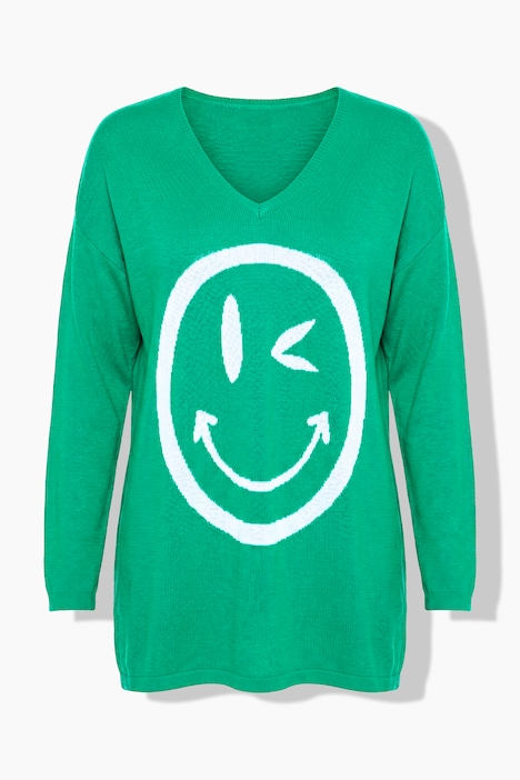 Trui, comfortabele pasvorm, grote smiley