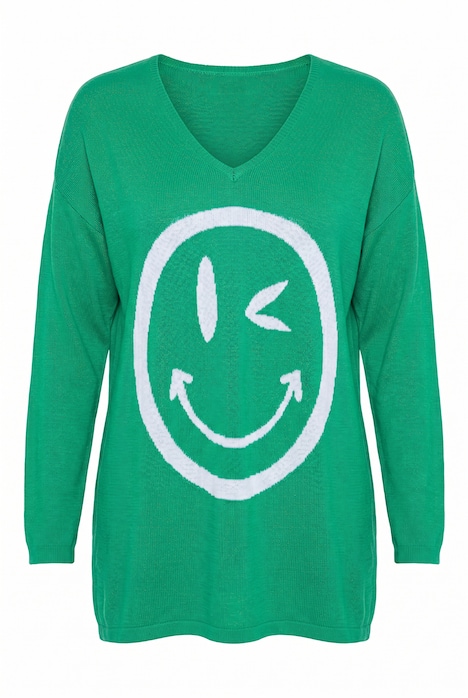 Sweater, relaxed fit, large smiley print