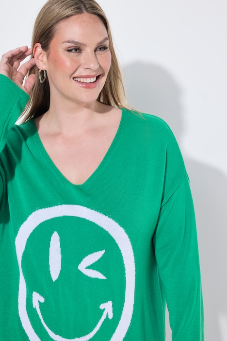 Trui, comfortabele pasvorm, grote smiley