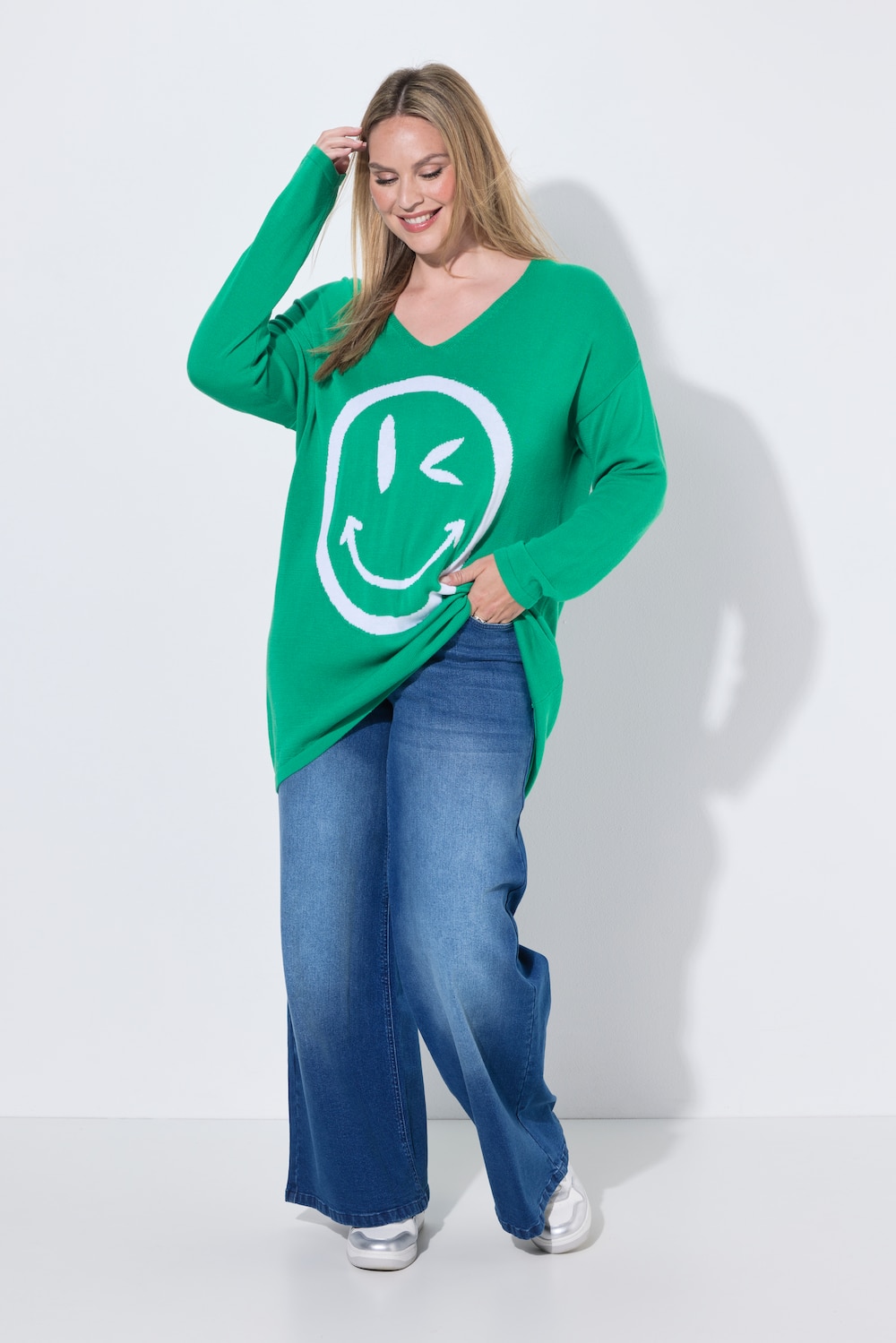 Trui, comfortabele pasvorm, grote smiley