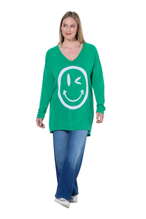 Sweater, relaxed fit, large smiley print