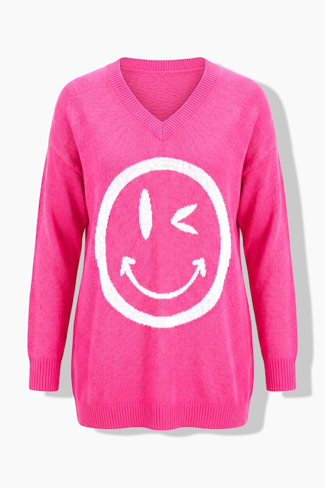 Pullover, bequeme Passform, großer Smiley