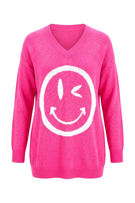 Sweater, relaxed fit, large smiley print