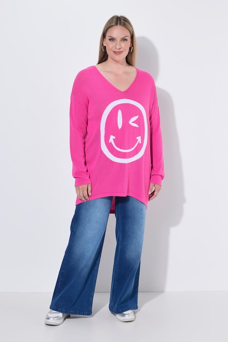 Pullover, bequeme Passform, großer Smiley