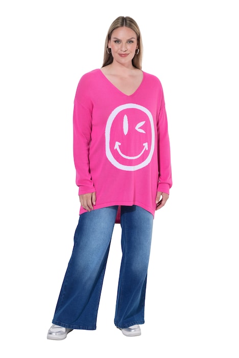 Sweater, relaxed fit, large smiley print