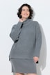 Pullover, Strukturstrick, A-Linie, Rollkragen, Langarm