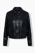 Jacke, Lederoptik, Hemdkragen, Oversized