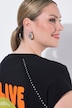 T-shirt, oversize o pudełkowym fasonie, nadruk z motywem oliwek na plecach