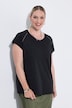 T-shirt, oversize o pudełkowym fasonie, nadruk z motywem oliwek na plecach