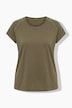 T-shirt, oversize o pudełkowym fasonie, nadruk z motywem oliwek na plecach
