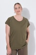 T-shirt, oversize o pudełkowym fasonie, nadruk z motywem oliwek na plecach