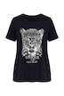 Tričko, áčkový střih, lesklý leopardí motiv