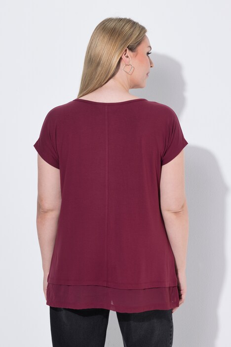 T-Shirt, A-Linie, Chiffon-Saum