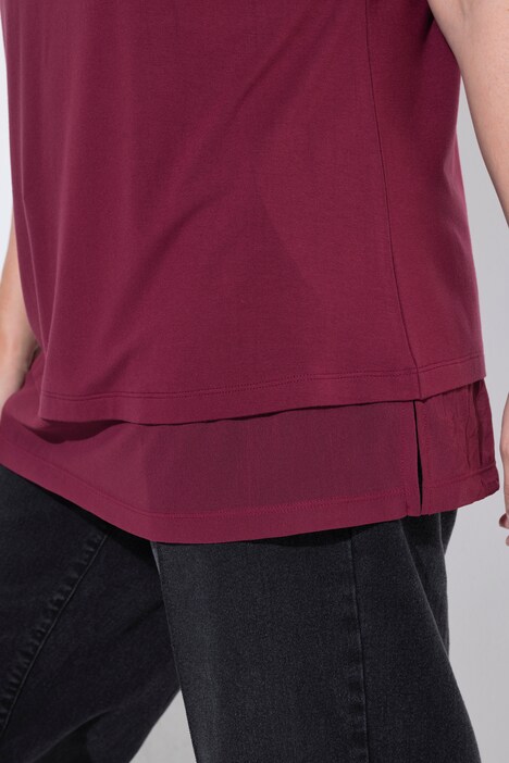 T-Shirt, A-Linie, Chiffon-Saum