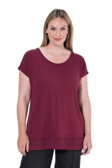 T-Shirt, A-Linie, Chiffon-Saum