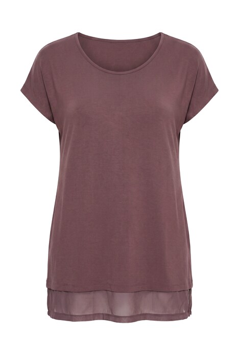 T-Shirt, A-Linie, Chiffon-Saum