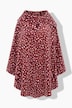 Homewear-Poncho, Plüsch, gemustert, Kragen