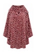 Homewear-Poncho, Plüsch, gemustert, Kragen