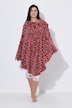 Homewear-Poncho, Plüsch, gemustert, Kragen