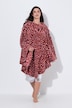 Homewear-Poncho, Plüsch, gemustert, Kragen