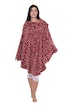 Homewear-Poncho, Plüsch, gemustert, Kragen